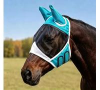 Masque anti-mouches pour cheval - Respirant - Grand espace pour les yeux | Le design ergonomique assure le confort du cheval. La maille anti-insectes apporte une vision claire et un ajustement stable