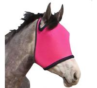 Masque anti-mouches pour cheval rose, grand espace, respirant, protection UV, confortable, masque intégral en maille avec sangle réglable pour chevaux