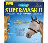 Masque anti-mouches pour cheval sans oreilles Farnam Supermask II Xl XL Blanc XL