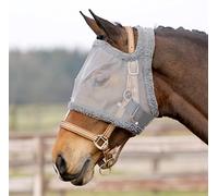 Masque anti-mouches pour cheval sans protection pour les oreilles Shetland à Extra Full (Gris, Pleine grandeur)