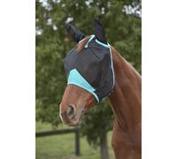 Masque anti-mouches pour cheval Weatherbeeta en maille fine avec une couverture oreilles Comfitec Deluxe Noir Poney