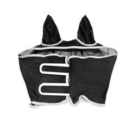 Masque Anti-Mouches pour Chevaux - Masque Anti-Mouches Extensible 90/98/120g | Shires Flý Måsk, Bouclier UV en Respirante, avec Oreilles Demi-Visage Sangle Élastique Housse de Vol pour Cheval