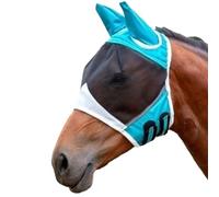 Masque Anti-Mouches Professionnel for Chevaux, réglable, Confortable, en Maille Respirante pour Cheval(Blue-S)