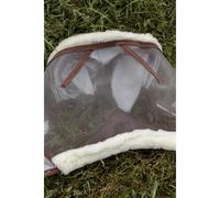 Masque anti-mouches respectueux de la peau avec oreilles pour cheval Kentucky Argenté Cob