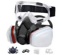 Masque Anti Poussière 18 in 1, Masques Peinture, Réutilisable Avec Filtre Anti Poussière,Masques a Gaz Respiratoire avec Filtre pour Pulvérisation,Peinture,Travaux, Produits Chimiques,Bricolage Noir