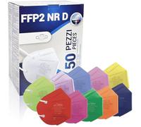 Masque anti-poussière FFP2 50 pièces assorties, pliable avec pince