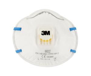Masque antipoussière 8822 FFP2 avec valve - Lot de 10 - 3M - 8822P10 00