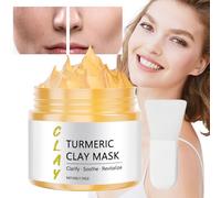 Masque Argile Visage, Masque Rafraîchissant Pores 50g, Crème Nettoyante Étirable Raffermissante Pour Le Visage Avec Brosse Pour Maison Pour Soin Peau Sensible Usage Quotidien Spa