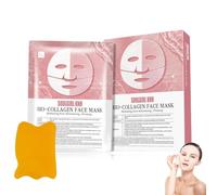 Masque Au Collagène 5 Pièces, Masque au Collagène pour Visage, Masque Au Collagène, Masque au Collagève Bio-logique Coréen avec Table Massage, Hydratation Profondeur, Supplément CollagèNe