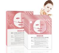 Masque au Collagène, Bio Collagen Mask, 4 Pièces Bio Collagen Real Deep Mask, Bio-Collagen Korean Deep Mask, Film de Collagène, Pore Minimizing, Raffermissant la Peau, Hydratant (C)