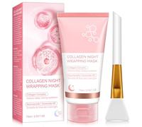 Masque Au CollagèNe Pour Le Visage Collagene Night Wrapping Mask CoréEn AméLiore L'éLasticité, L'Hydratation Et L'éClat Convient à Tous Les Types De Peau - Pinceau De Soin Inclus(75ml)