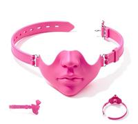 Masque BDSM en silicone avec bâillon boule réglable