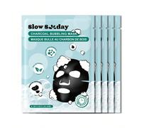 Masque bouillonnant au charbon hydratant et nettoyant en profondeur SlowSunday, 5 pièces/lot, masque coréen Ce masque unique produit instantanément une mousse riche et dense au contact de l'air, qui c
