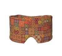 Masque cache-oreilles et yeux à imprimé géométrique marocain - Bandeau réglable pour le yoga et les voyages - Garde au chaud - Aide confortable