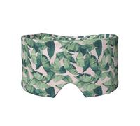 Masque cache-oreilles et yeux avec feuilles de palmier vertes - Bandeau réglable pour le yoga et les voyages - Garde au chaud - Aide confortable