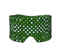 Masque cache-oreilles et yeux avec imprimé à pois verts - Bandeau réglable pour le yoga et les voyages, garde au chaud et confortable