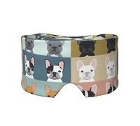 Masque cache-oreilles et yeux avec imprimé bouledogue français - Bandeau de yoga réglable pour le voyage, garde au chaud et confortable