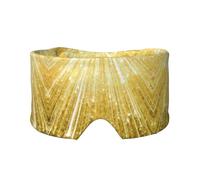 Masque cache-oreilles et yeux avec imprimé brillant doré - Bandeau réglable pour le yoga et les voyages, garde au chaud et confortable