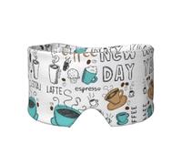 Masque cache-oreilles et yeux avec imprimé café délicieux - Bandeau réglable pour le yoga et les voyages, garde au chaud et confortable