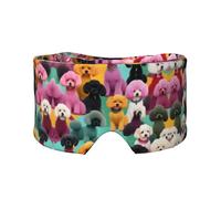 Masque cache-oreilles et yeux avec imprimé caniches - Bandeau réglable pour yoga, voyage, garde au chaud et confortable