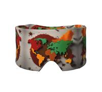 Masque cache-oreilles et yeux avec imprimé carte du monde en épices, bandeau réglable pour yoga, voyage, garde au chaud et confortable