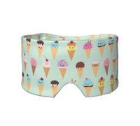 Masque cache-oreilles et yeux avec imprimé cônes de crème glacée - Bandeau réglable pour le yoga et les voyages, garde au chaud