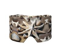 Masque cache-oreilles et yeux avec imprimé coquillages et étoiles de mer - Bandeau réglable pour le yoga et les voyages, garde au chaud et confortable
