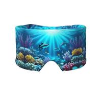 Masque cache-oreilles et yeux avec imprimé de rayons coralliens sous-marins - Méditation et voyage - Respirant, réglable et couverture complète