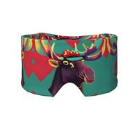Masque cache-oreilles et yeux avec imprimé élan - Bandeau réglable pour yoga et voyage - Garde au chaud - Aide confortable à l'ombre