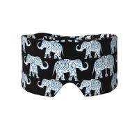 Masque cache-oreilles et yeux avec imprimé éléphant - Bandeau réglable pour le yoga et les voyages, garde au chaud et confortable