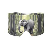 Masque cache-oreilles et yeux avec imprimé éléphant - Cadeau doux pour homme et femme - Bandeau de voyage réglable pour yoga