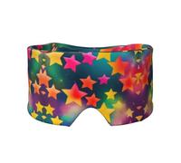 Masque cache-oreilles et yeux avec imprimé étoiles arc-en-ciel coloré - Bandeau réglable pour le yoga et les voyages, garde au chaud et confortable