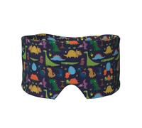 Masque cache-oreilles et yeux avec imprimé feuille de palmier dinosaure - Bandeau réglable pour le yoga et les voyages, garde au chaud et confortable