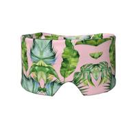 Masque cache-oreilles et yeux avec imprimé feuilles de bananier fraîches - Bandeau réglable pour yoga et voyage, garde au chaud