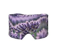 Masque cache-oreilles et yeux avec imprimé fleur de lavande - Bandeau réglable pour le yoga et les voyages, garde au chaud et confortable