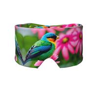 Masque cache-oreilles et yeux avec imprimé fleurs colorées et oiseaux - Bandeau réglable pour le yoga et les voyages, garde au chaud et confortable