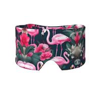 Masque cache-oreilles et yeux avec imprimé floral et flamant rose - Bandeau de yoga réglable pour voyage, garde au chaud et confortable