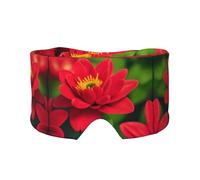 Masque cache-oreilles et yeux avec imprimé floral rouge - Bandeau réglable pour le yoga et les voyages - Garde au chaud - Aide confortable