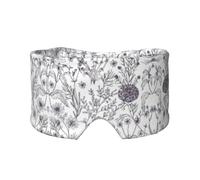 Masque cache-oreilles et yeux avec imprimé herbes florales et plantes herbacées - Bandeau réglable pour le yoga et les voyages, garde au chaud et confortable
