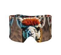 Masque cache-oreilles et yeux avec imprimé lama et alpaga mignon - Bandeau de yoga réglable pour le voyage, garde au chaud et confortable