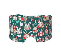 Masque cache-oreilles et yeux avec imprimé lapin - Bandeau réglable pour le yoga et les voyages - Garde au chaud - Aide confortable à l'ombre