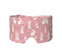 Masque cache-oreilles et yeux avec imprimé lapin blanc mignon - Bandeau réglable pour le yoga et les voyages, garde au chaud et confortable