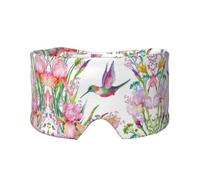 Masque cache-oreilles et yeux avec imprimé oiseaux et fleurs - Bandeau réglable pour yoga et voyage - Garde au chaud - Aide confortable
