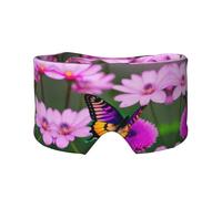 Masque cache-oreilles et yeux avec imprimé papillon et fleurs Violet