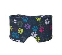Masque cache-oreilles et yeux avec imprimé patte de chien - Bandeau réglable pour yoga et voyage - Garde au chaud - Aide confortable à l'ombre