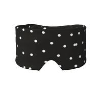 Masque cache-oreilles et yeux avec imprimé pois noirs et blancs - Bandeau de yoga réglable pour voyage, garde au chaud et confortable