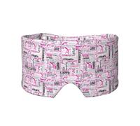 Masque cache-oreilles et yeux avec imprimé rose pour la gymnastique - Bandeau réglable pour le yoga et les voyages - Garde au chaud - Aide confortable à l'ombre