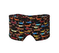 Masque cache-oreilles et yeux avec imprimé teckels I Love My Dog - Bandeau réglable pour le yoga et les voyages, garde au chaud