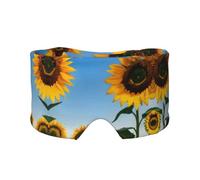 Masque cache-oreilles et yeux avec imprimé tournesols - Bandeau réglable pour le yoga et les voyages - Garde au chaud - Aide confortable à l'ombre