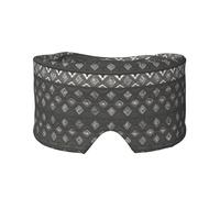 Masque cache-oreilles et yeux avec imprimé tribal gris - Bandeau réglable pour le yoga et les voyages, garde au chaud et confortable